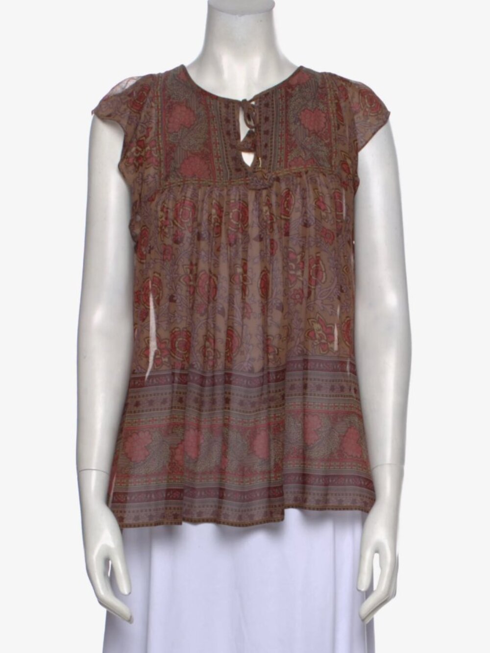 Ulla Johnson 100% Silk Printed Bohemian Blouse